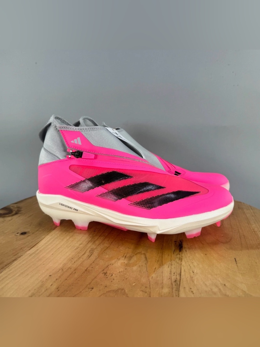 Adidas Adizero Impact+ TPU BSB Men's Size 12.5 Baseball Cleats Molded Pink Grey